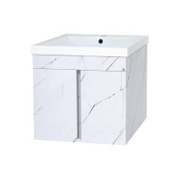 Торос - 60 Тумба подвесная прямая белый мрамор ПВХ