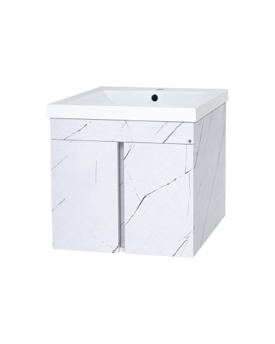 Торос - 60 Тумба подвесная прямая белый мрамор ПВХ