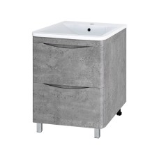 Атлантик - 80 Тумба напольная  с 2 ящ. закруг. края серый камень