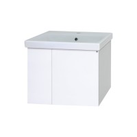 Лира - 50 Тумба прямая подвесная белая эмаль с отталкив.