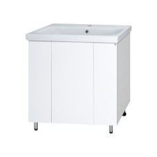 Лира - 80 Тумба прямая напольная белая эмаль с отталкив.