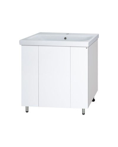 Лира - 80 Тумба прямая напольная белая эмаль с отталкив.