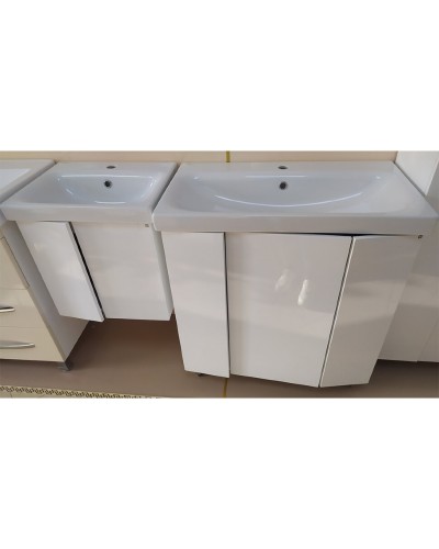 Лира - 80 Тумба прямая напольная белая эмаль с отталкив.