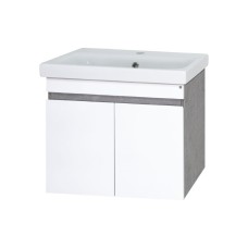 Ронда - 80 Тумба подвесная прямая 2 дв. (бок. ДСП Чикаго, фас.белая эмаль)