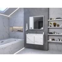 Торос - 60 Тумба подвесная прямая белый мрамор ПВХ