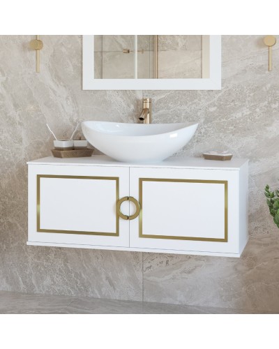 STEFFANY -105 Тумба подвесная 2 дв. с латунными вставками