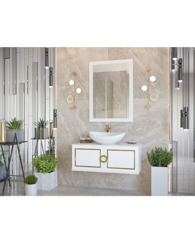 STEFFANY -105 Тумба подвесная 2 дв. с латунными вставками