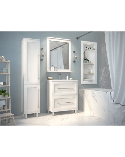 Марта -100 Тумба напольная 2 ящ. белая эмаль (глянец)