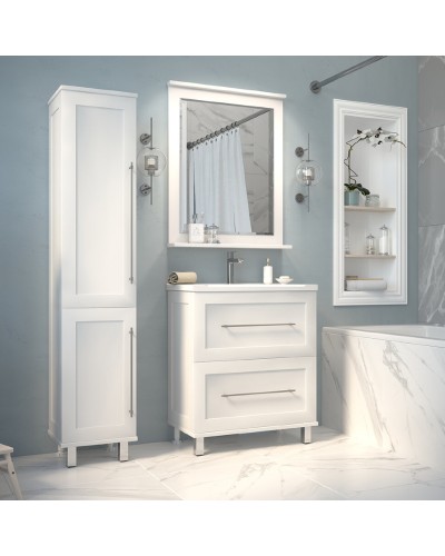 Марта -100 Тумба напольная 2 ящ. белая эмаль (глянец)