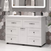 Дуэт - 120 Тумба белая матовая с 6 ящ. / Б/К