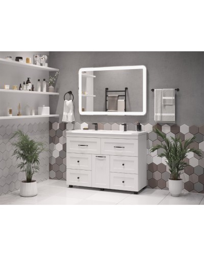 Дуэт - 120 Тумба белая матовая с 6 ящ. / Б/К