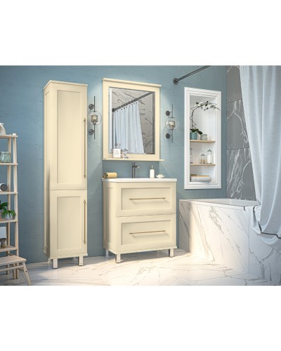 Марта -100 Тумба напольная 2 ящ. бежевая эмаль