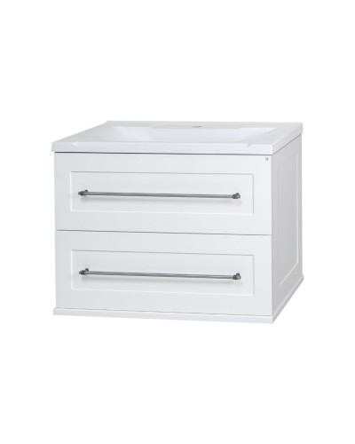 Марта - 80 Тумба подвесная 2 ящ. белая эмаль (глянец)