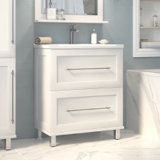 Марта - 80 Тумба напольная 2 ящ. белая эмаль (глянец)