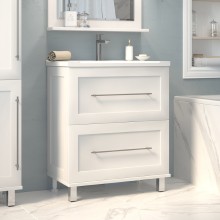 Марта - 70 Тумба напольная 2 ящ. белая эмаль (глянец)