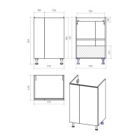 Лира - 60 Тумба прямая напольная белая эмаль с отталкив.