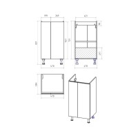 Лира - 50 Тумба прямая напольная белая эмаль с отталкив.