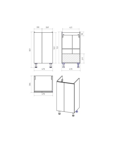 Лира - 50 Тумба прямая напольная белая эмаль с отталкив.