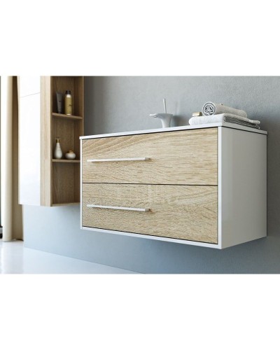 Тумба под раковину Aqwella 5 Stars Майами 90 Mai.01.09/L Дуб сонома Белая