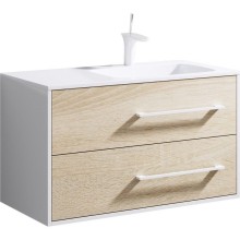Тумба под раковину Aqwella 5 Stars Майами 90 Mai.01.09/R Дуб сонома Белая
