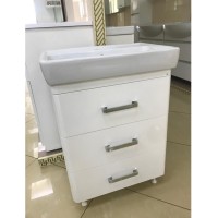 Гармония - 60 Тумба напольная  с 3 ящ. закруг. края белая эмаль (глянец)