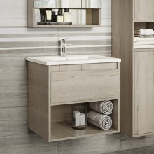 Дунай - 60 Тумба подвесная с 1 ящиком и нишей (цвет Дуб белый)