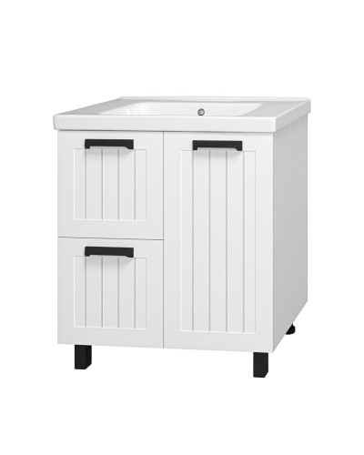 Спарта - 80 Тумба напольная 1 дв. 2 ящ. белая