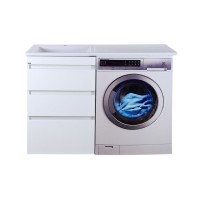 Фостер - 55 Тумба напольная 3 ящ. под стиральную машину, белая @ О