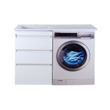 Фостер - 55 Тумба напольная 3 ящ. под стиральную машину, белая @ О