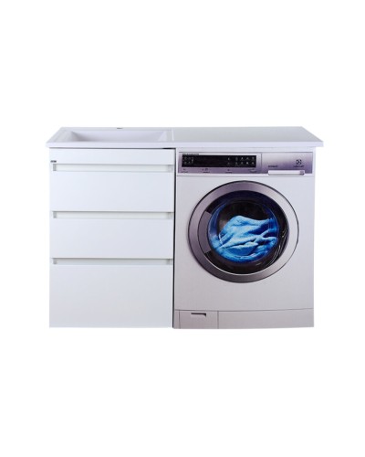 Фостер - 55 Тумба напольная 3 ящ. под стиральную машину, белая @ О