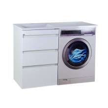 Фостер - 55 Тумба напольная 3 ящ. под стиральную машину, белая @ О