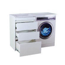 Фостер - 55 Тумба напольная 3 ящ. под стиральную машину, белая @ О