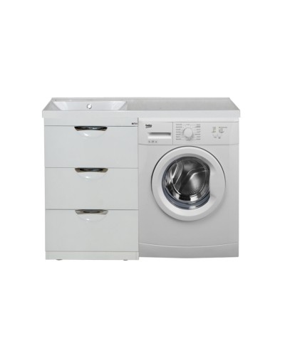 Куба - 50 Тумба 3 ящ. под стиральную машину белая эмаль