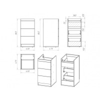 Куба - 50 Тумба 3 ящ. под стиральную машину белая эмаль