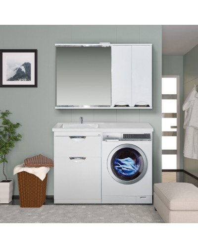 Куба - 60 Тумба 1 ящ. под стиральную машину белая эмаль / Б/К