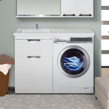 Куба - 60 Тумба 1 ящ. под стиральную машину белая эмаль / Б/К