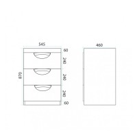 Куба - 60 Тумба 3 ящ. под стиральную машину белая эмаль