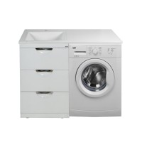 Куба - 60 Тумба 3 ящ. под стиральную машину белая эмаль