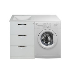 Куба - 60 Тумба 3 ящ. под стиральную машину белая эмаль