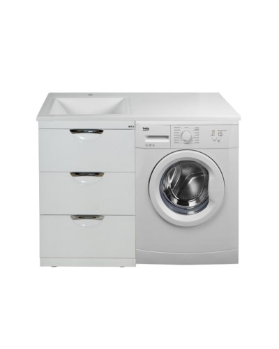 Куба - 60 Тумба 3 ящ. под стиральную машину белая эмаль