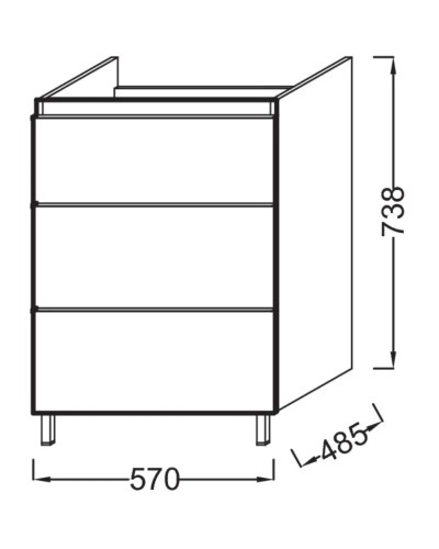 Тумба белый 57 см Jacob Delafon Odeon Up EB990-N18