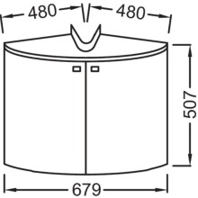 Угловая тумба темный дуб 67,9 см Jacob Delafon Odeon Up EB864-NR