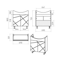 Грани - 70 Тумба напольная прямая (эмаль)