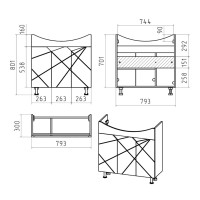 Грани - 80 Тумба напольная прямая (эмаль)