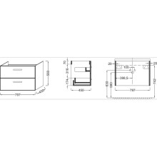 Тумба серый антрацит 79,7 см Jacob Delafon Ola EB391-N14