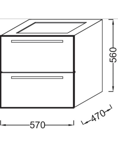 Тумба серый антрацит 2 ящика 57 см Jacob Delafon Struktura EB1276-N14