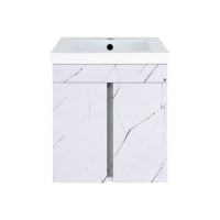 Торос - 50 Тумба подвесная прямая белый мрамор ПВХ