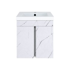 Торос - 50 Тумба подвесная прямая белый мрамор ПВХ