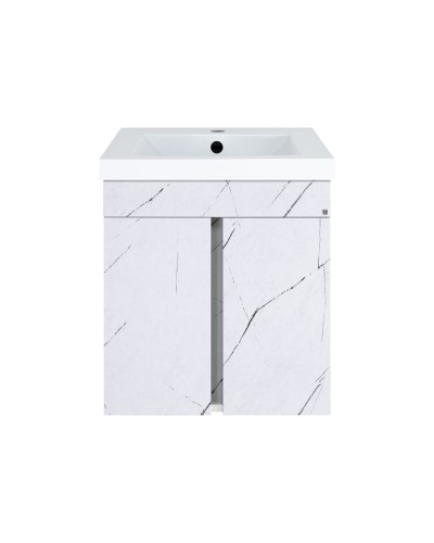 Торос - 50 Тумба подвесная прямая белый мрамор ПВХ