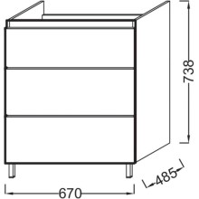 Тумба белый 67 см Jacob Delafon Odeon Up EB992-N18